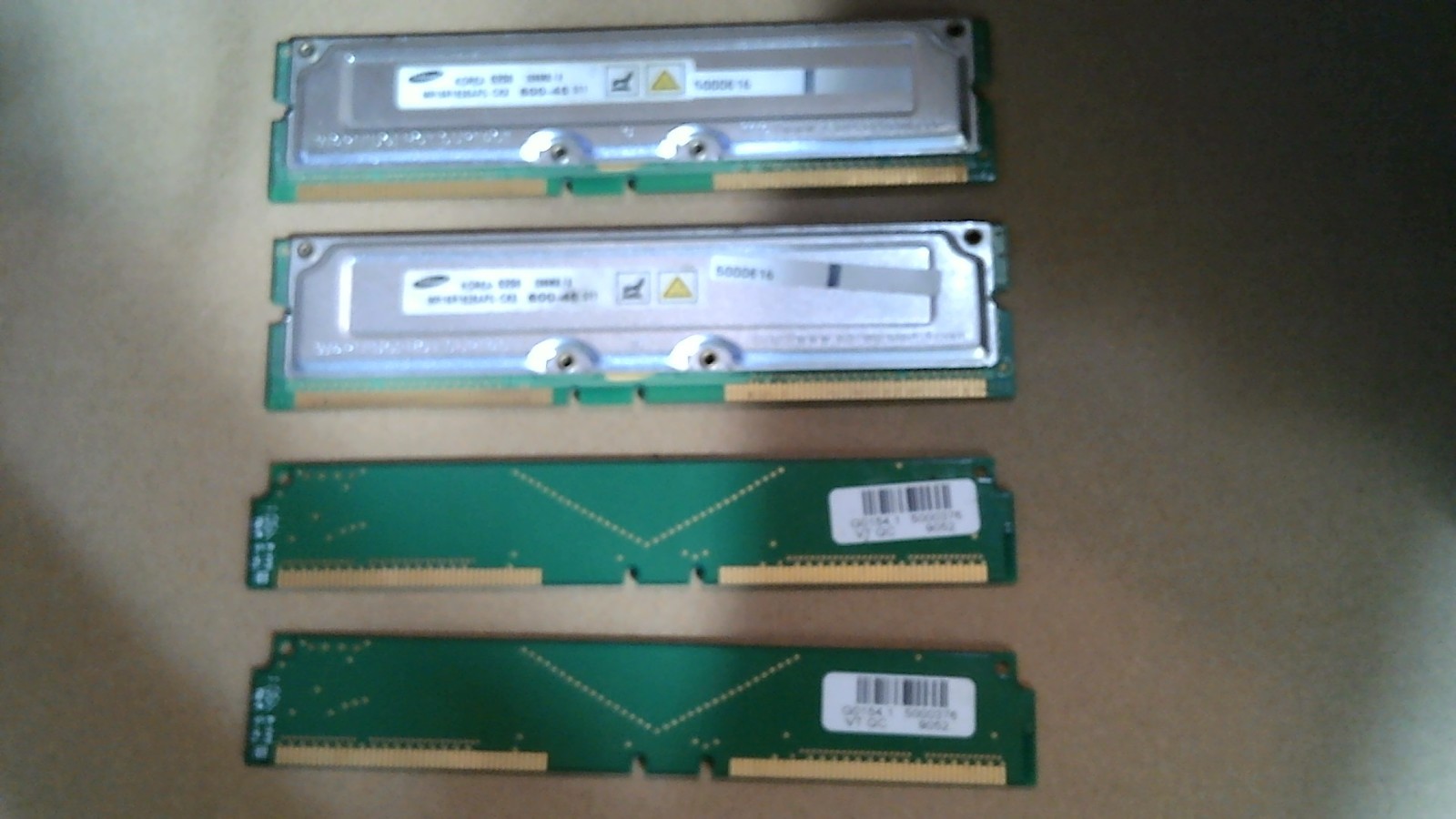 Samsung  PC800 RDRAM Rambus  C-RIMM Continuity 512MB Kit 2x256MB