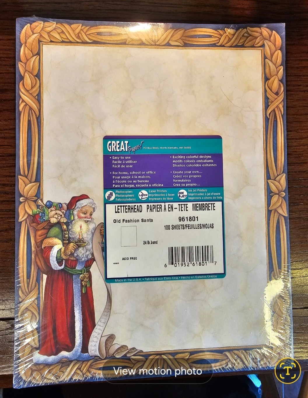 Great Papers Santa Claus Computer Printer Paper Christmas Stationery*New