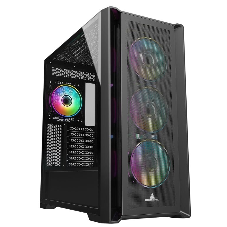 Iceberg Gaming PC EATX Case Titan M16 with side Tempered Glass & seven aRGB fans