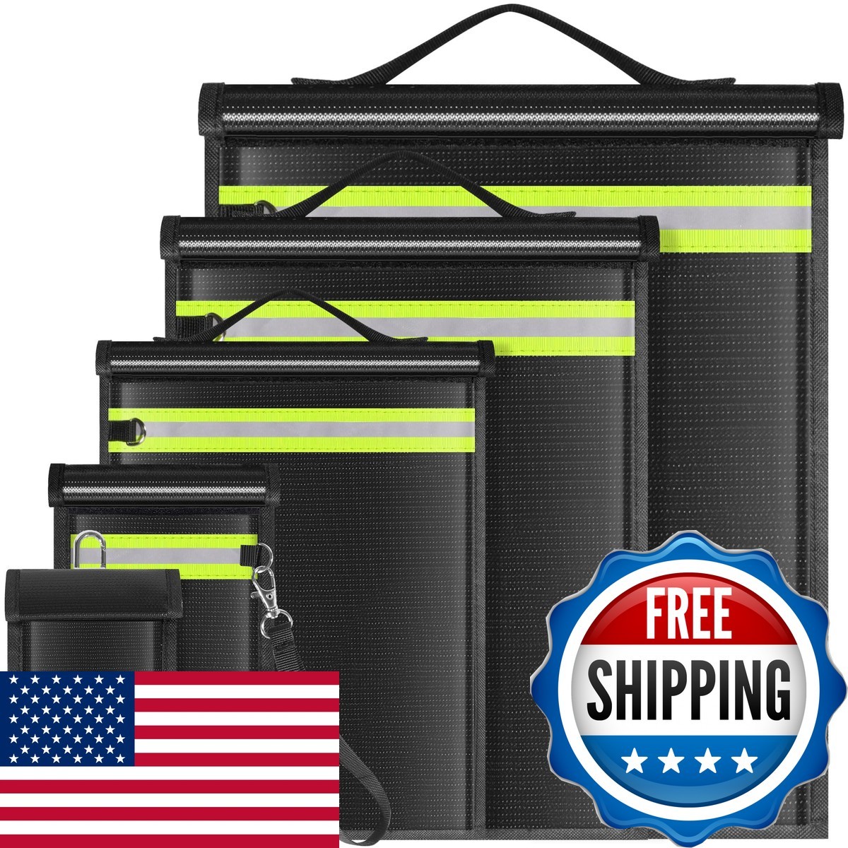 Lulrsay 5 Pack Faraday Bags for Laptops Tablets Phones Car Keys EMP Proof