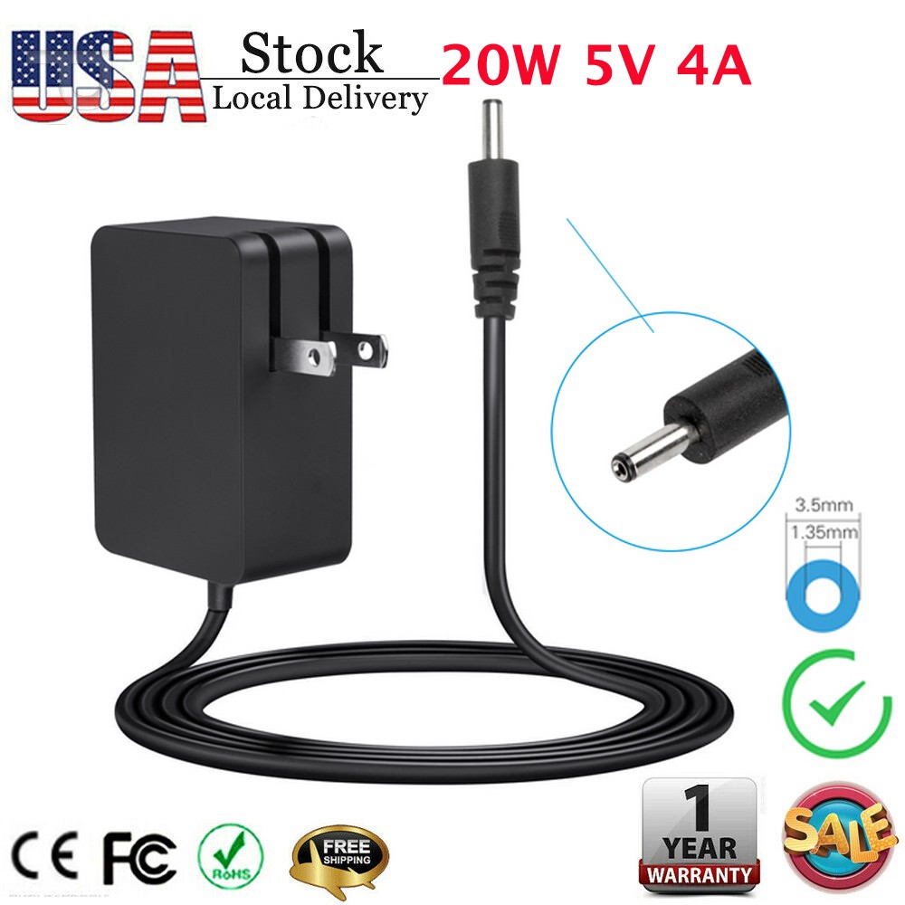 5V 4A 20W AC Power Adapter Charger for Lenovo Ideapad 100S-11IBY MIIX 310-10