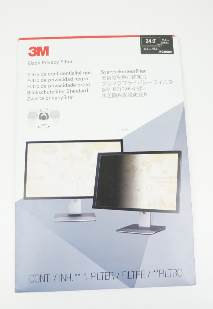 3M PF240W9B Privacy Screen Filter - Black 24"  16:9 60°