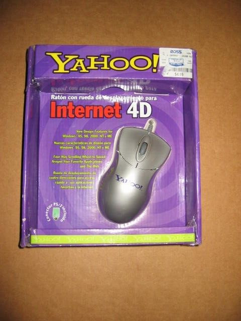 Yahoo 4D Internet Wheel Scroll Mouse NIB 2001