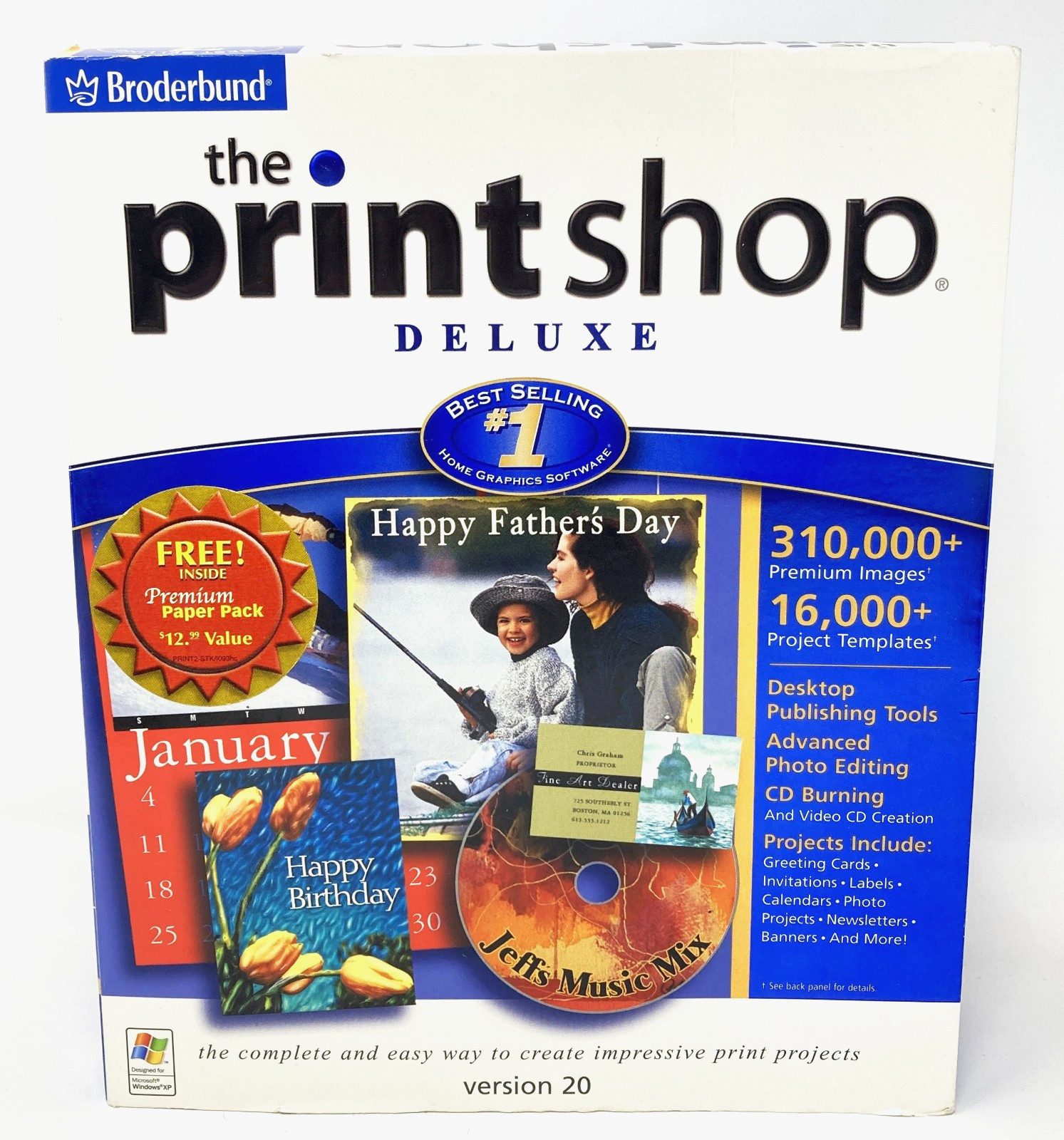 Vintage Broderbund The Print Shop Deluxe Version 20 PC Software Clip Art NEW