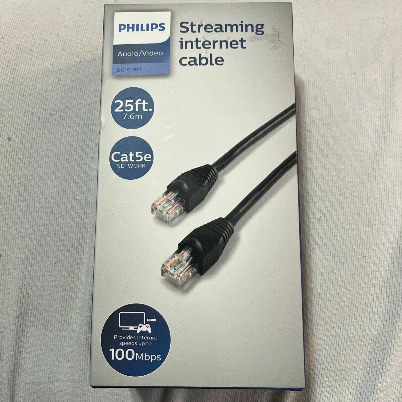 Philips Audio/Video Ethernet Streaming Internet Cable - 25 ft Cable Cat5e NEW