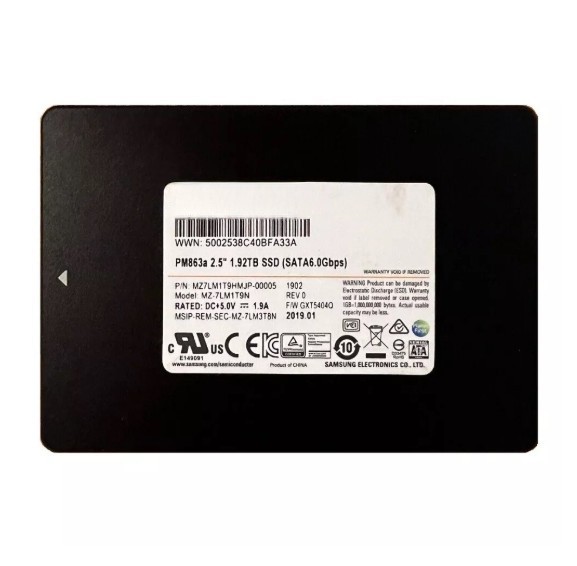 SAMSUNG PM863A 1.92TB SATA Enterprise Solid State Drive (SSD)–MZ7LM1T9HMJP-00005