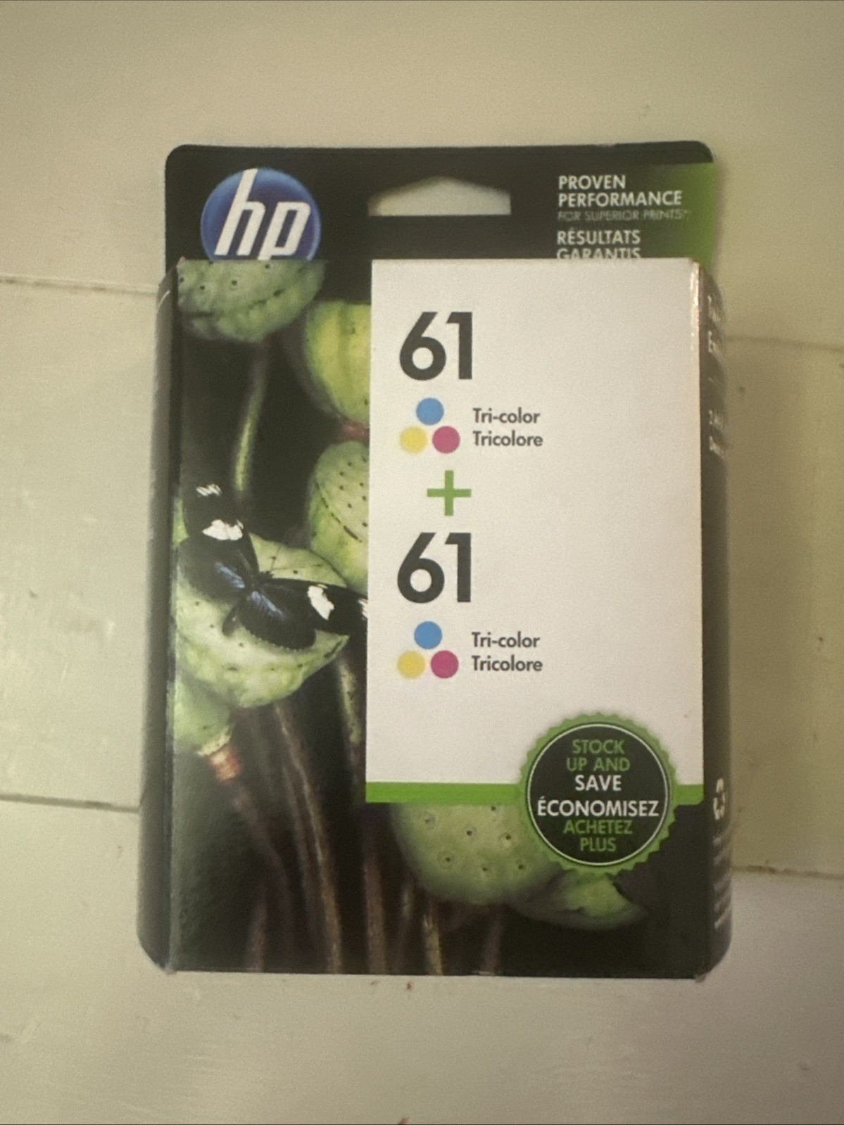 New in box (EXPIRED 4/17) Twin HP 61 CZ074FN Tri Color Combo Pack Ink Cartridge