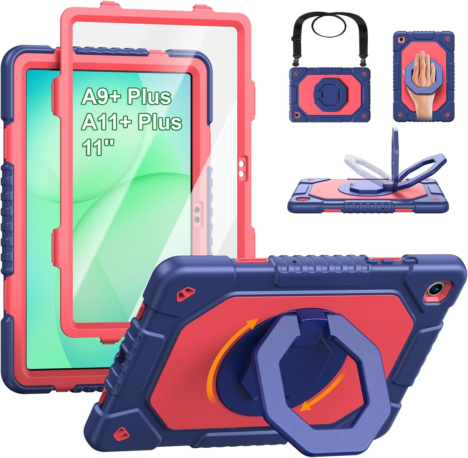 Case for Samsung Galaxy Tab A11+/A9+ Plus 11 Inch, Shockproof Rugged with Protec