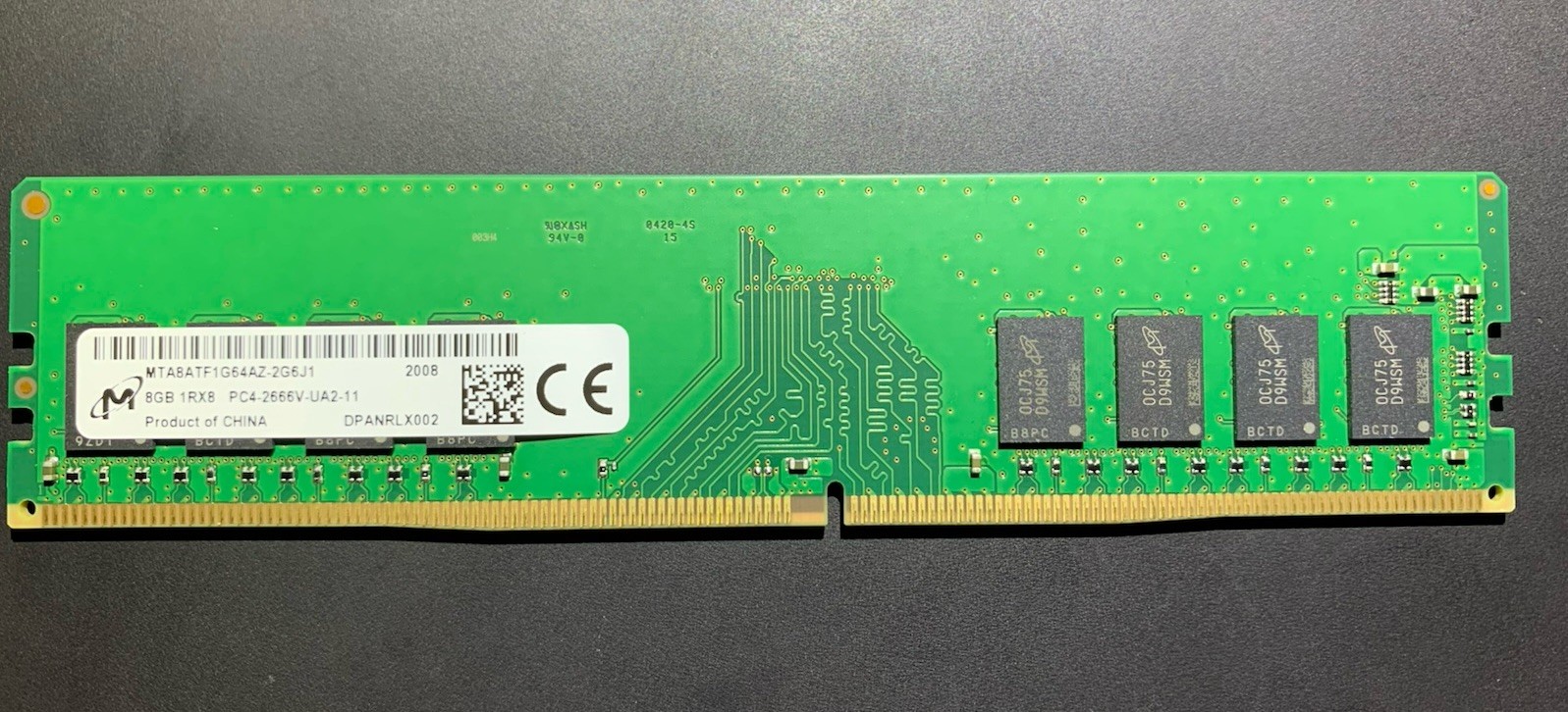 Micron MTA8ATF1G64AZ-2G6J1 8GB 1RX8 PC4-2666V-UA2-11 Desktop RAM