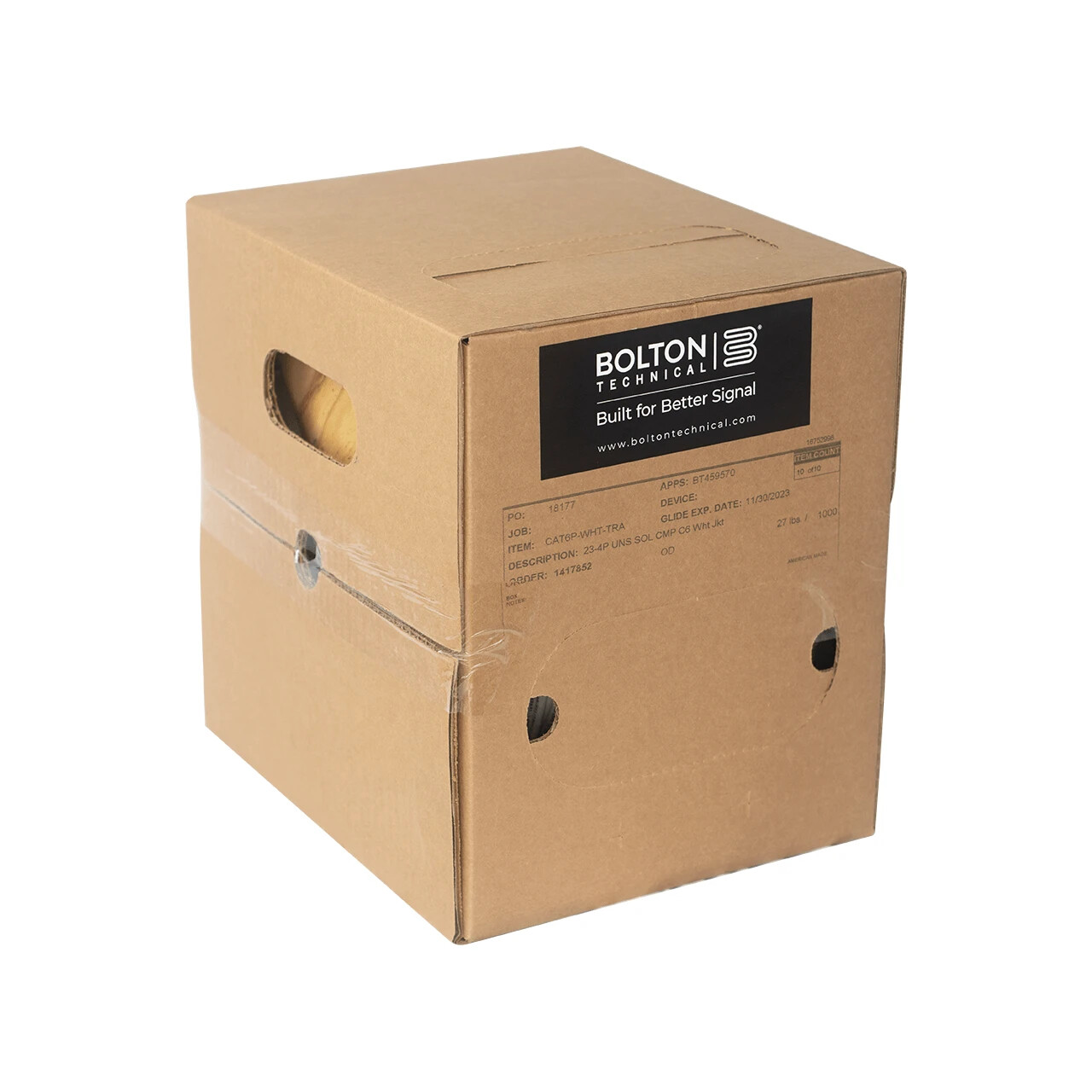 Bolton Cat 6 Cable (1.000 ft Spool) - Non Plenum. Gray