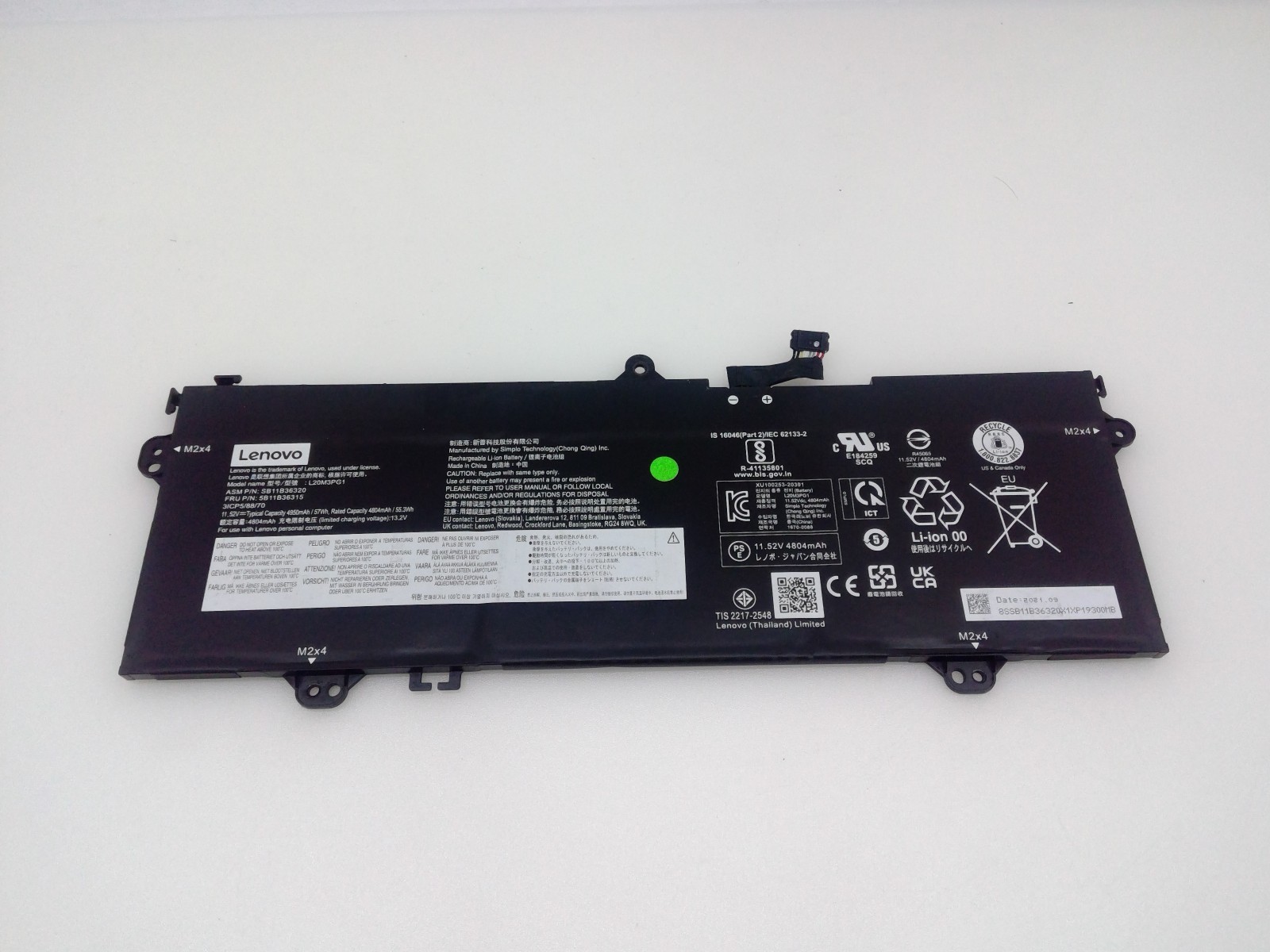 Genuine 11.52V 57Wh L20M3PG1 L20L3PG1 L20M3PG4 Battery Lenovo Vilboz14 14W Gen 2