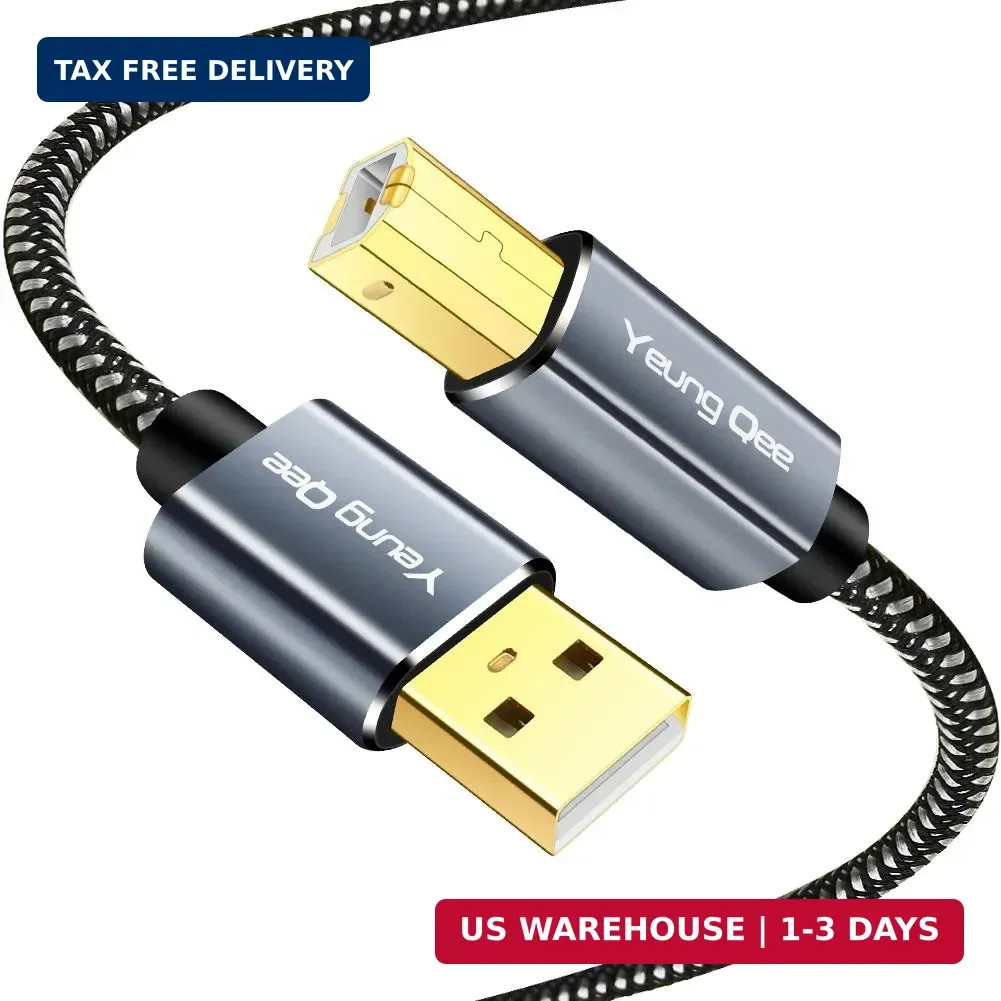 USB 2.0 Printer Cable 3FT A to B for HP Canon Epson Brother Scanner