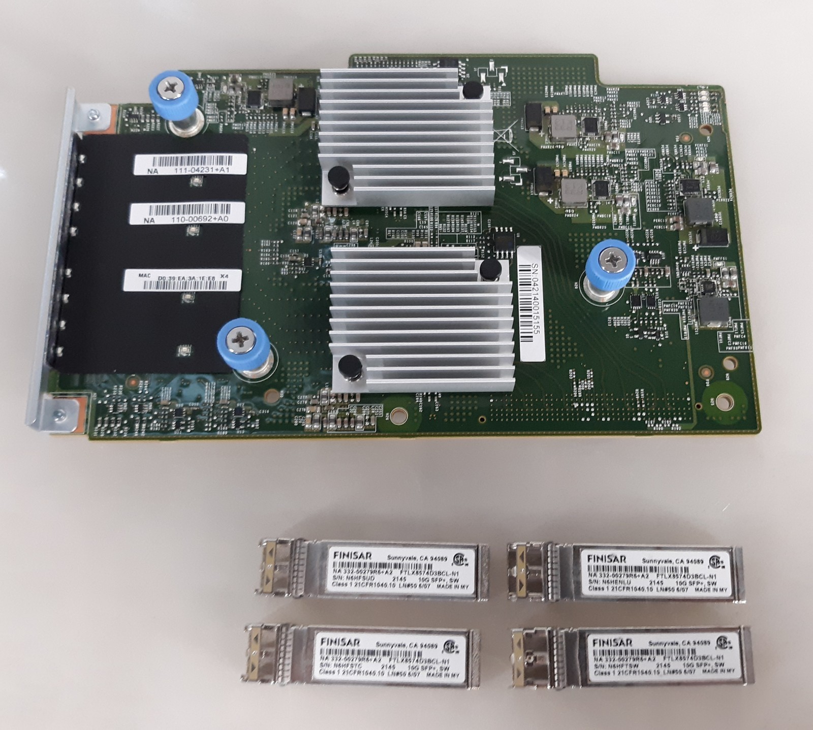 NetApp 111-04231+A1 Mezzanine Card 0101HAG00-000-G TGgn43-03-033 w/ 4x 10G SFP+