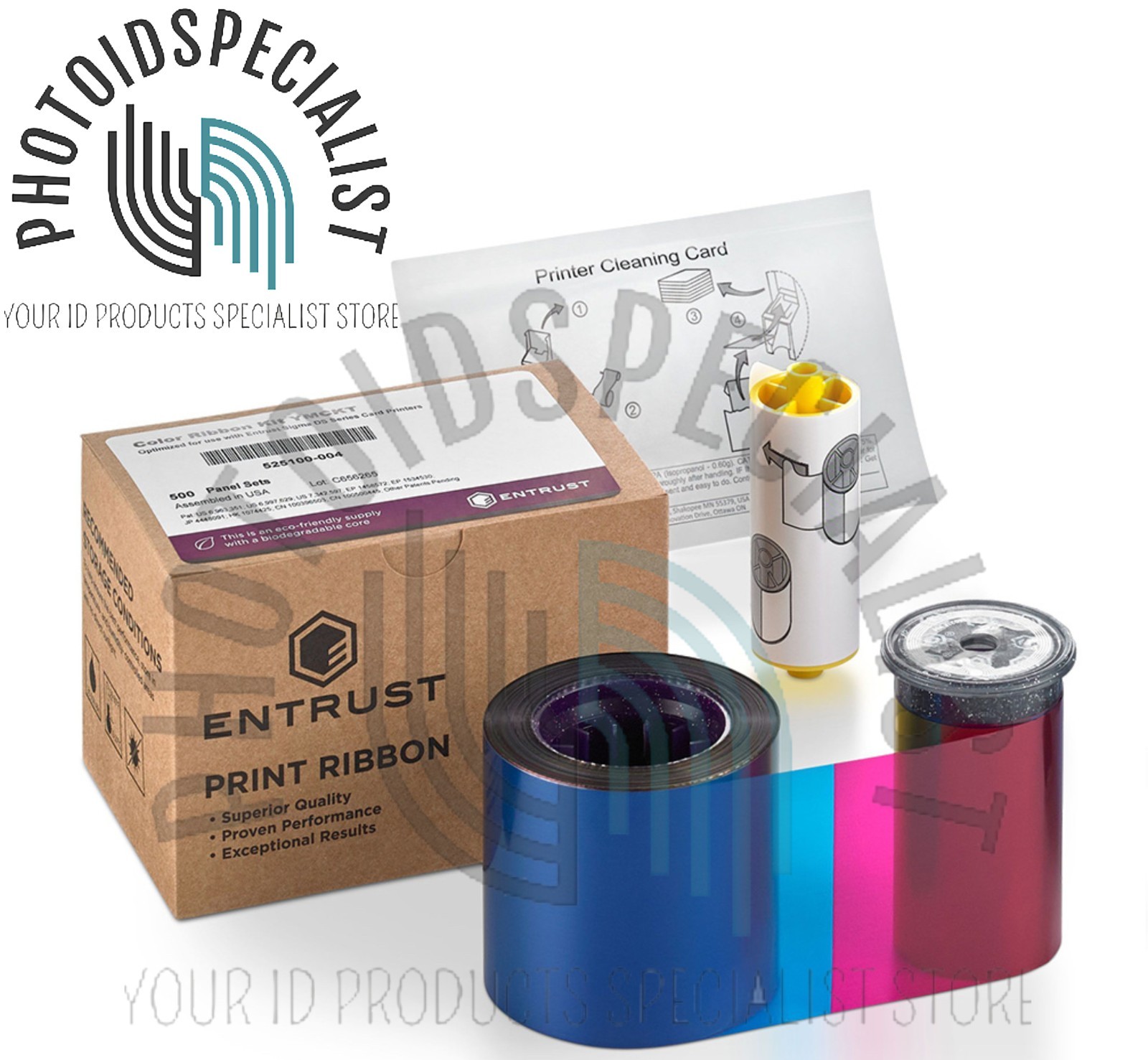 Entrust Full-Color Ribbon YMCKT 525100-004 - 500 prints - Sigma DS1, & DS2