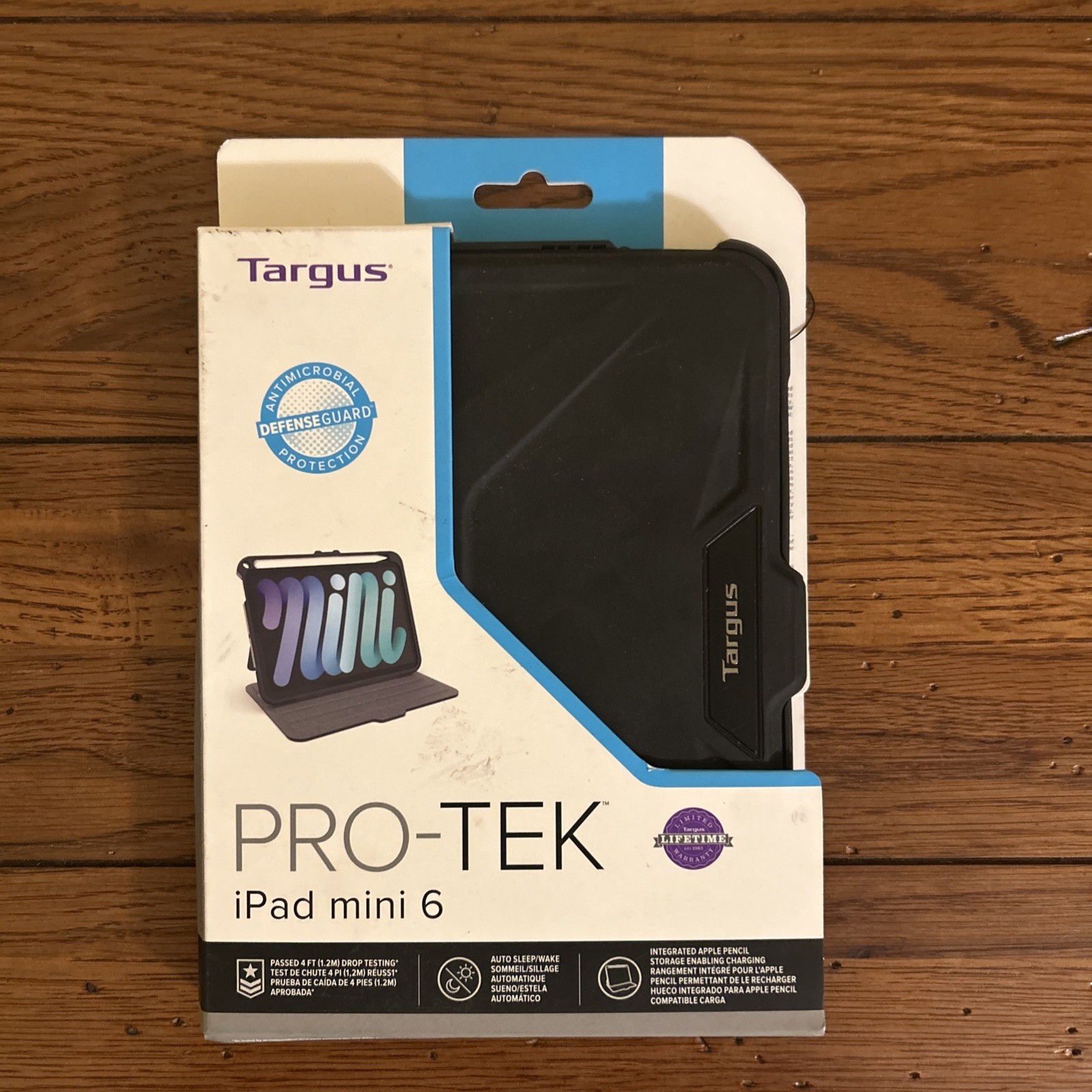 New Targus Pro-Tek For IPad Mini 6 Case Black THZ911US Antimicrobial Protection