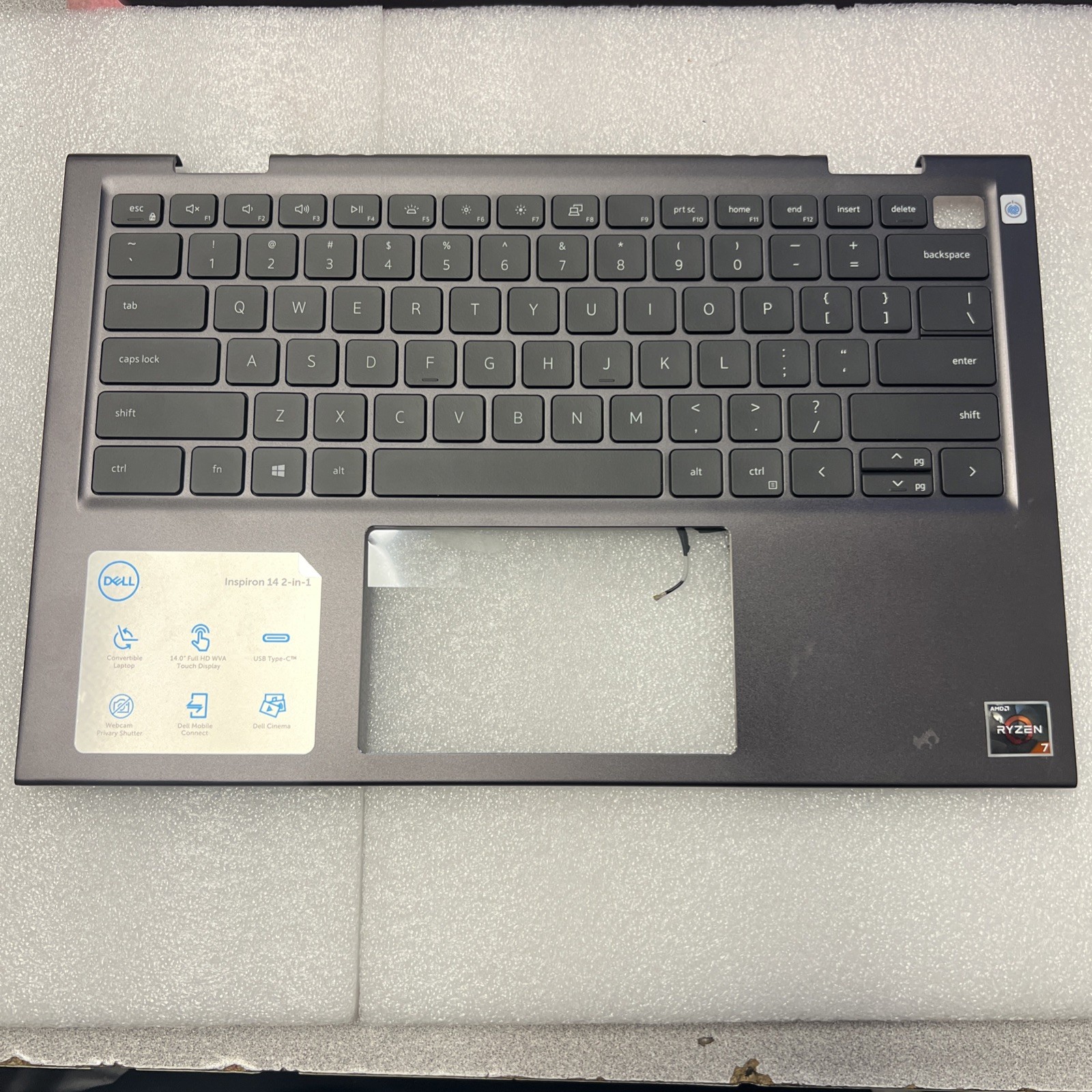 0D7TNC D7TNC Palmrest Backlit Keyboard For Dell Inspiron 14 5410 7415 2-in-1 N7