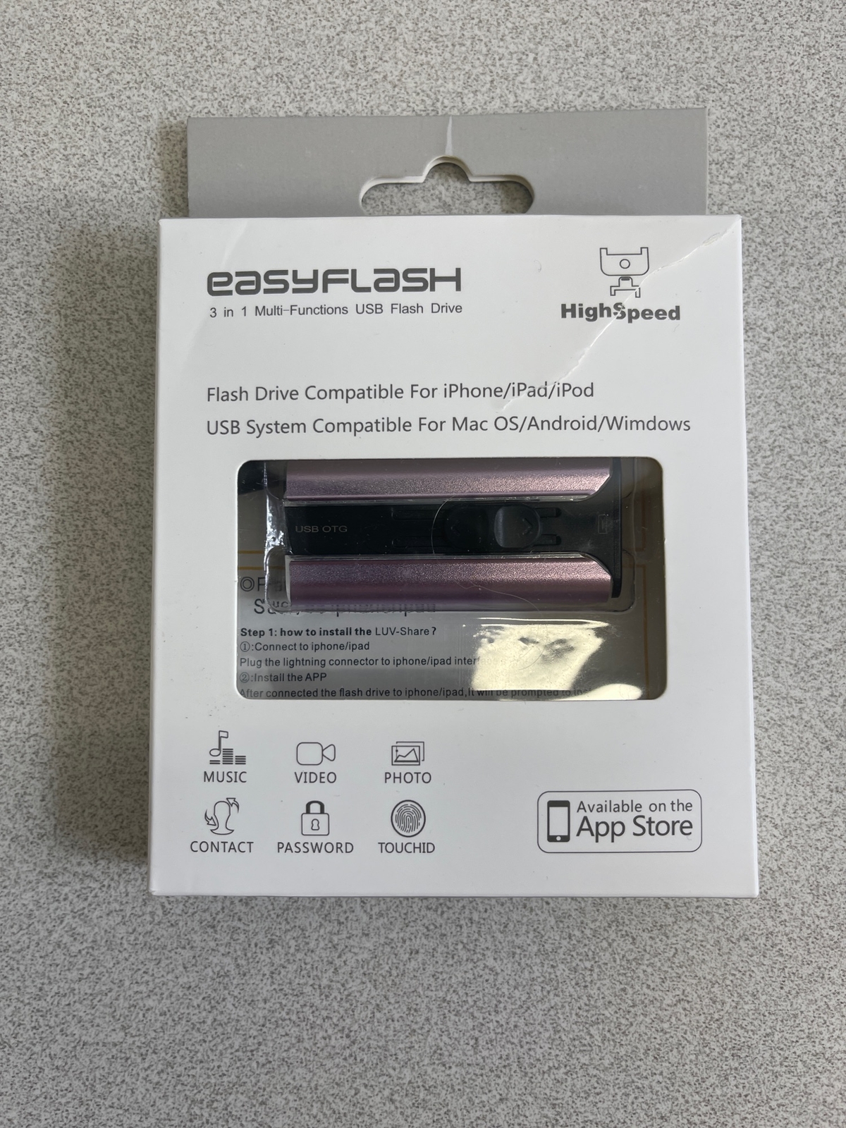 Easyflash 3 in 1 Multi-Functions USB Flash Drive for iPhone/iPad/iPod