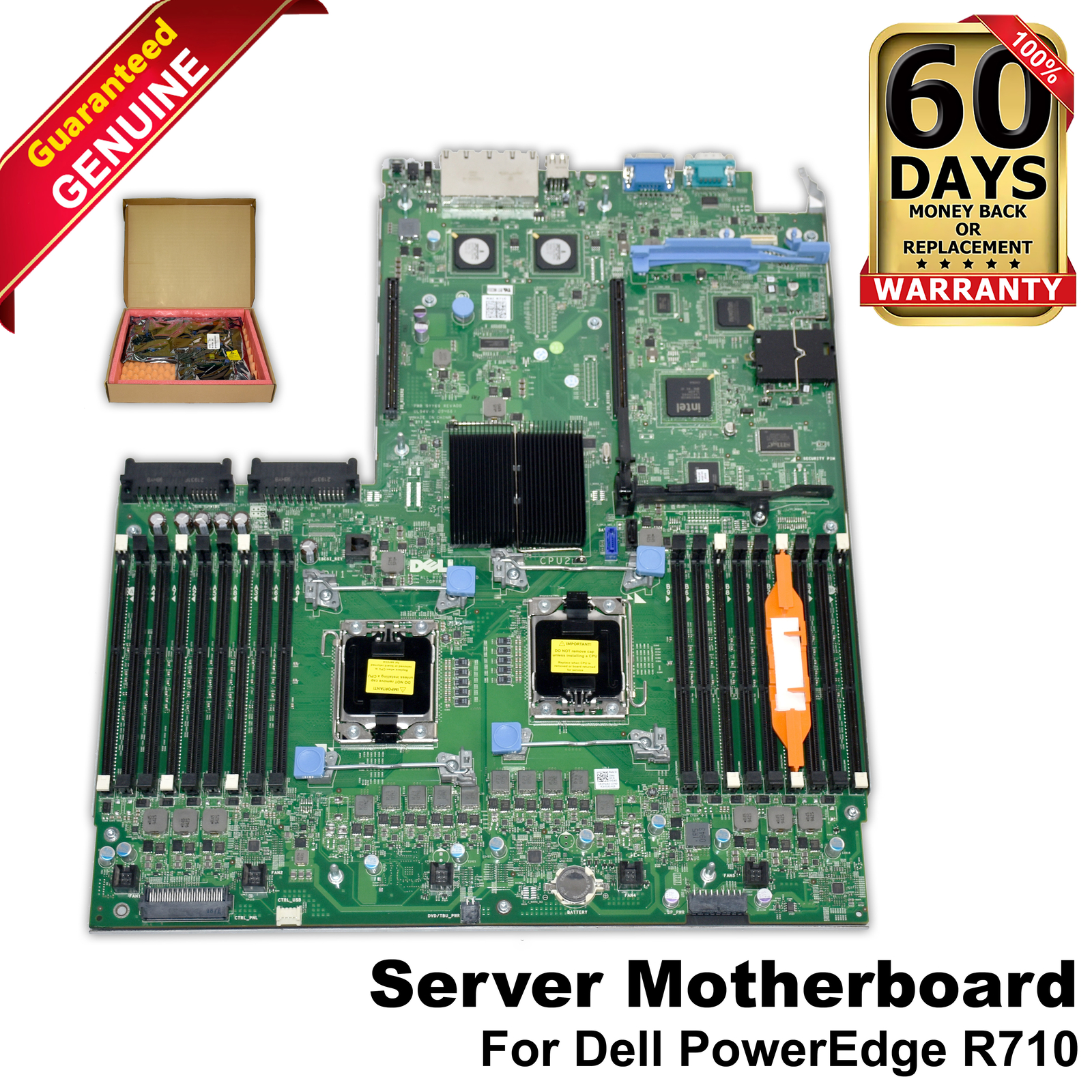 Dell PowerEdge R710 Server Motherboard 2x CPU Sockets 18x DDR3 DIMM Slots YDJK3