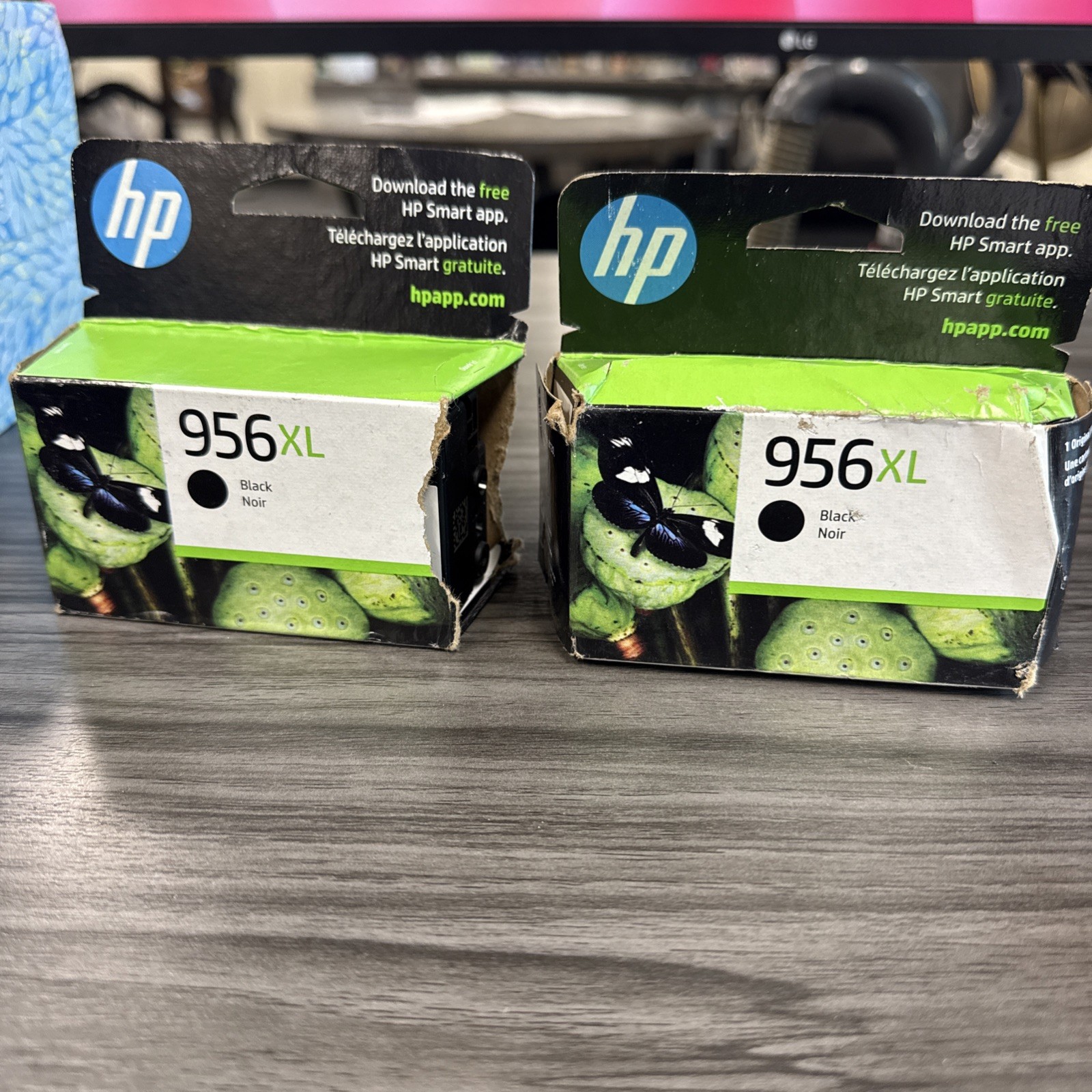 2 HP 956XL Black Genuine Original Ink Cartridge for HP Inkjet Printers