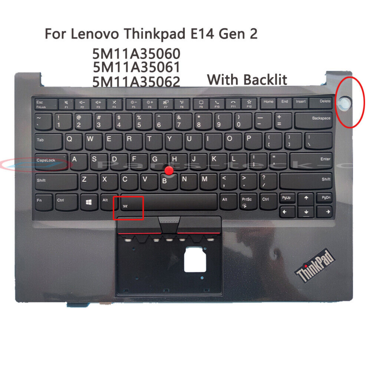 New For Lenovo Thinkpad E14 Gen 2 Palmrest Keyboard Backlit W/FPR