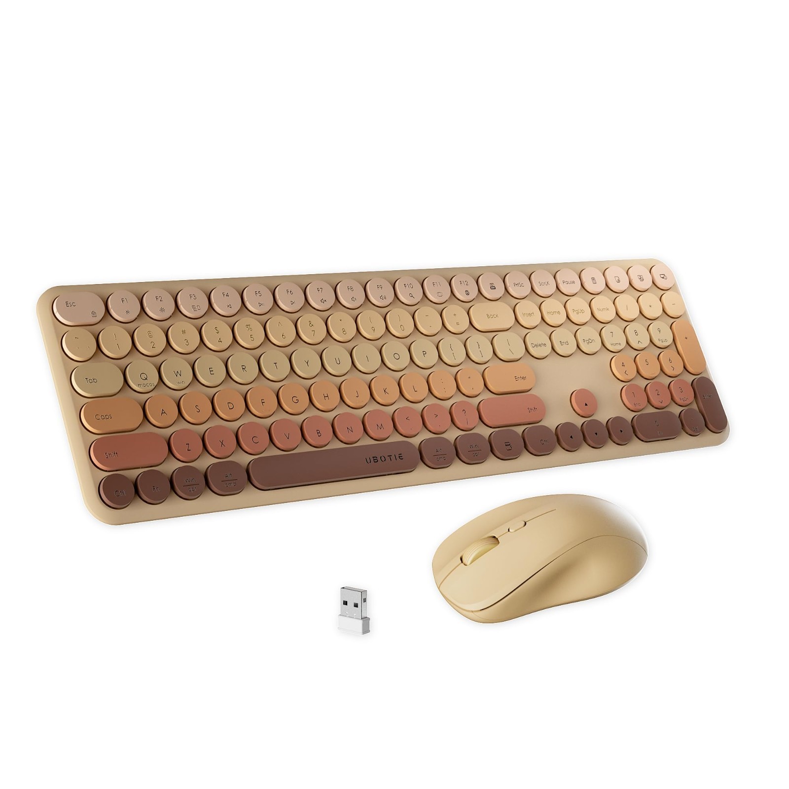 FCPLU x UBOTIE Wireless Keyboard Mouse Combo 110 Round Keys Gradient