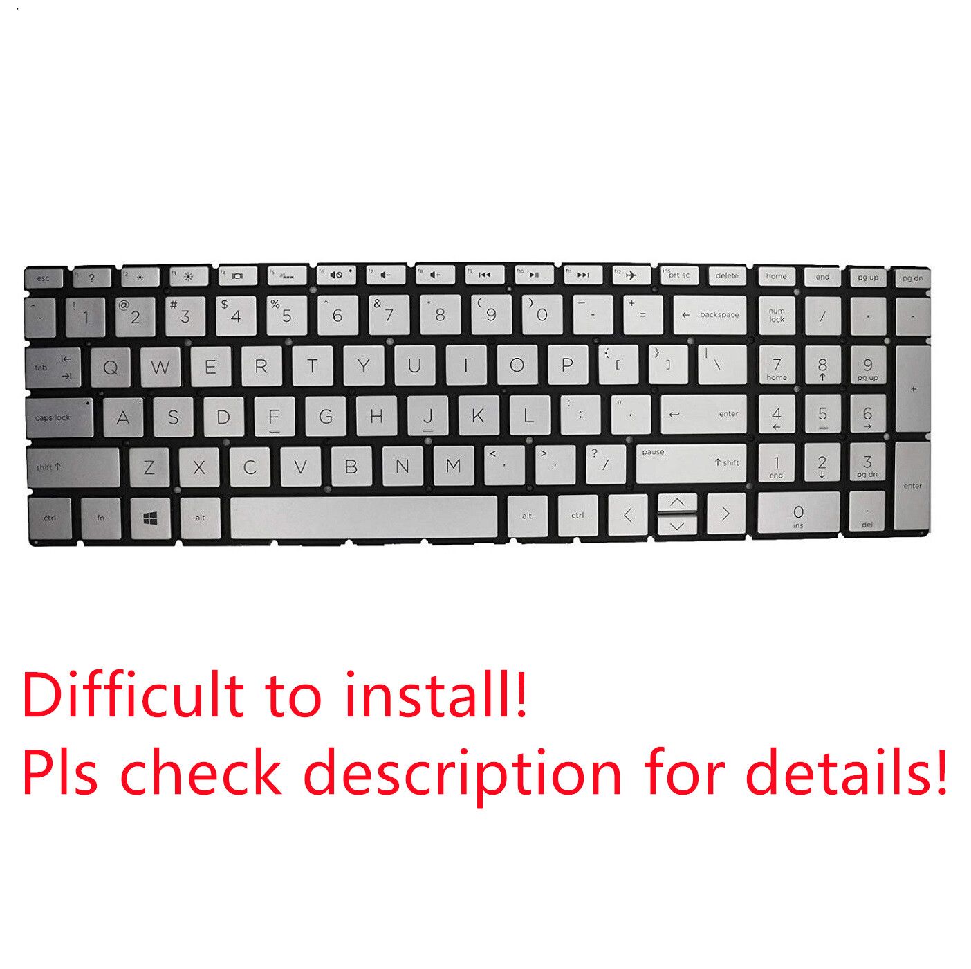 Original US Silver Backlit Keyboard for HP Envy 17T-CE100 CTO Backlight