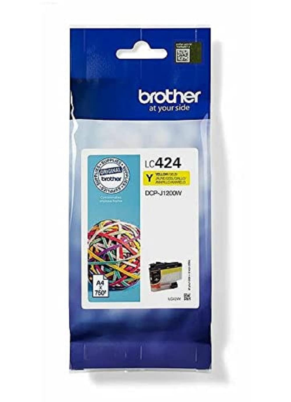Brother LC-424Y Inkjet Cartridge, Yellow, Single Pack, Standard Yield, includes
