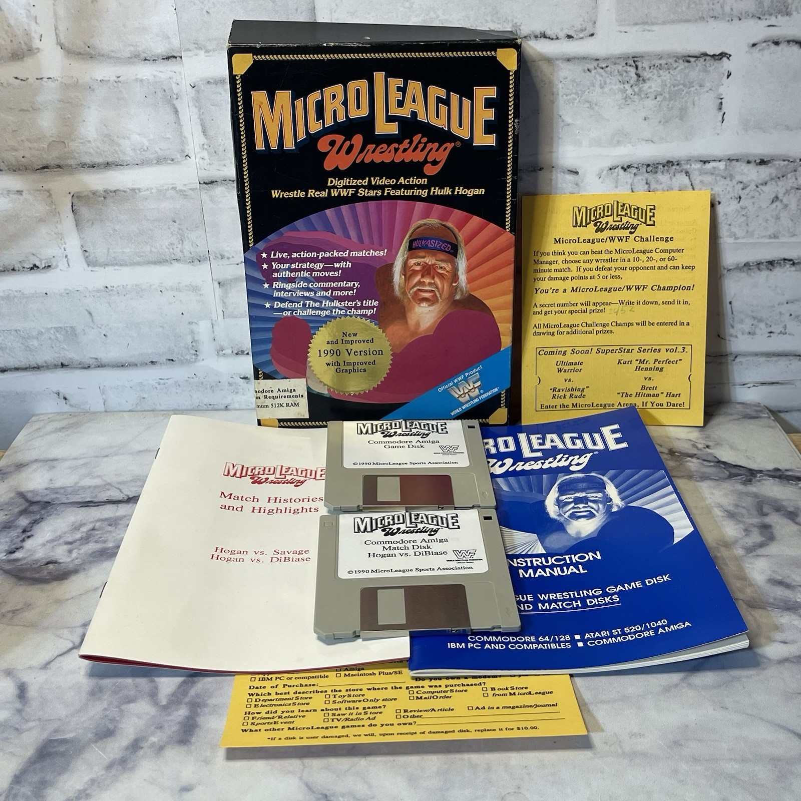 WWF WWE Micro League Wrestling Hulk Hogan  for Commodore Amiga 1990 Version