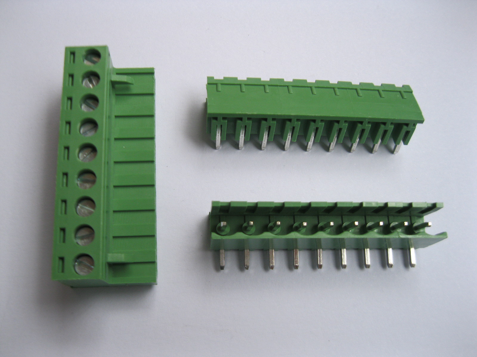 5 pcs 5.08mm Angle 9 pin Screw Terminal Block Connector Pluggable Type Green New