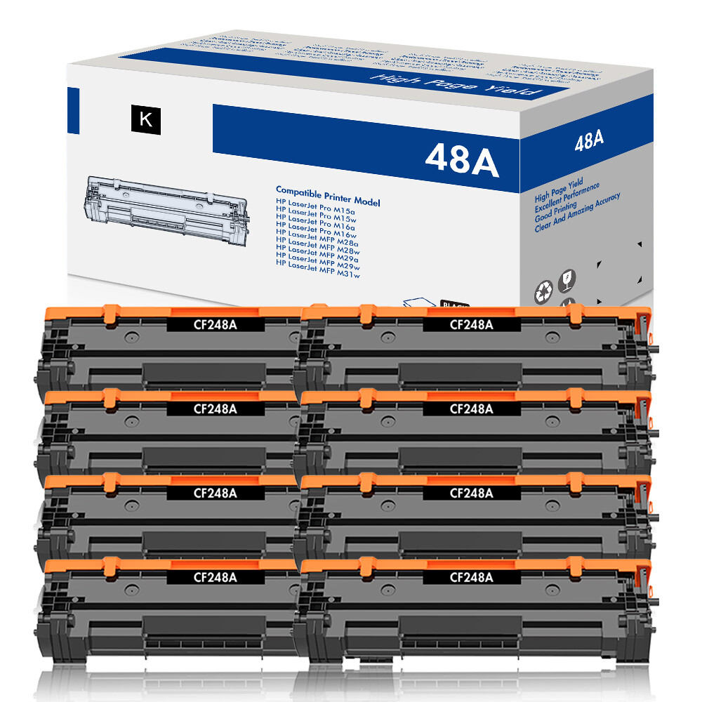8 Pack CF248A 48A Black Toner For HP LaserJet Pro MFP M15a M15w M28w M29a M29w