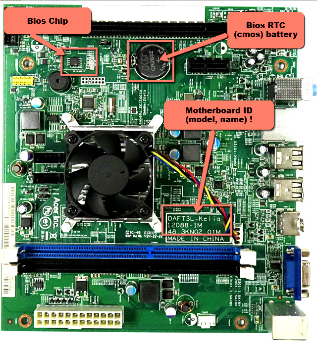 Acer Aspire TC-215 Tower PC BIOS Chip for MB: DAFT3L-KELIA MB 12088-1M