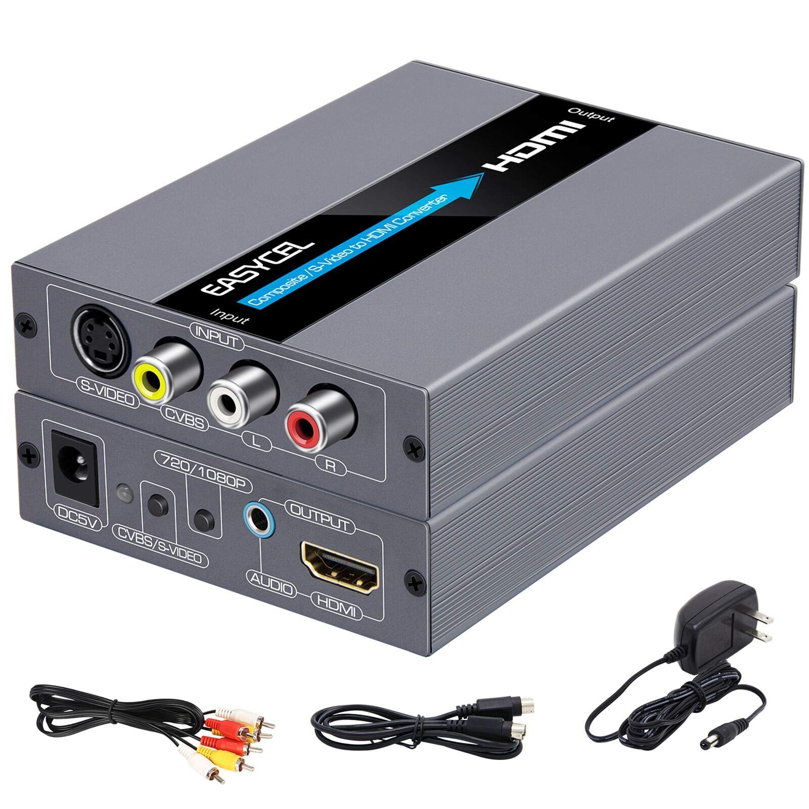 RCA Svideo to HDMI Converter, Composite CVBS AV or + grey