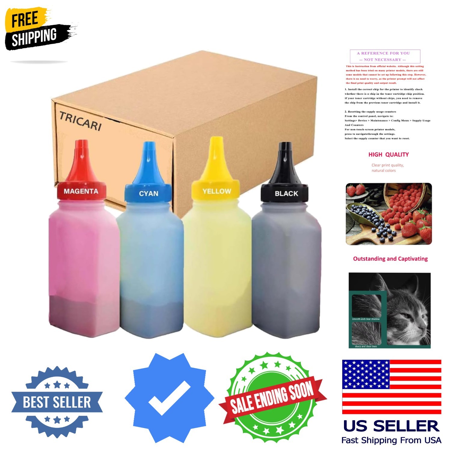 C3224 C3226 Printer Toner Powder Replacement for Lexmark 3224 3326 MC3224adwe...