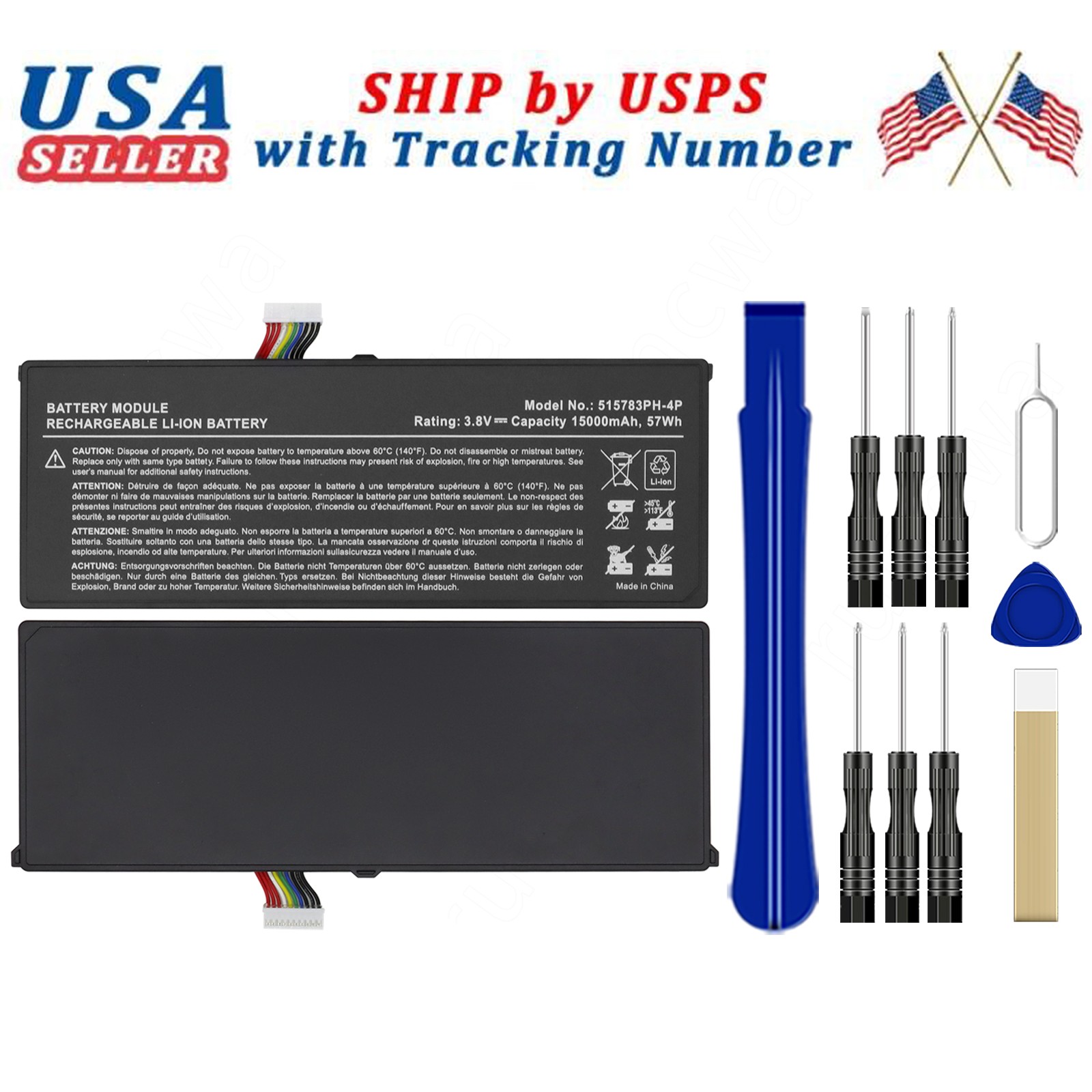 515783PH-4P 515783-4P NEW Battery for AUTEL MK908P MAXICOM MK908 Pro MS919