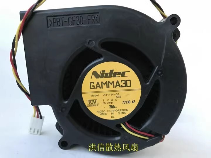 Nidec GAMMA30 A34124-58 9733 DC12V 0.65A 3-Pin Turbo Blower Cooling Fan