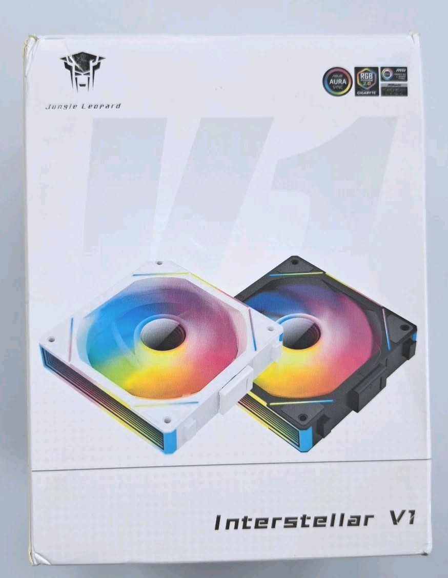 Jungle Leopard Interstellar V1 120mm ARGB PC Fan Black PWM RGB Sync 3pc