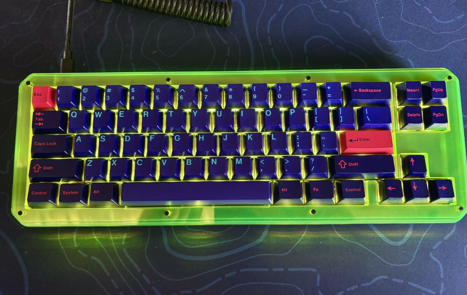 Stellar65 Mechanical Keyboard With GMK Laser Keycaps and NK Silk Linears G2U