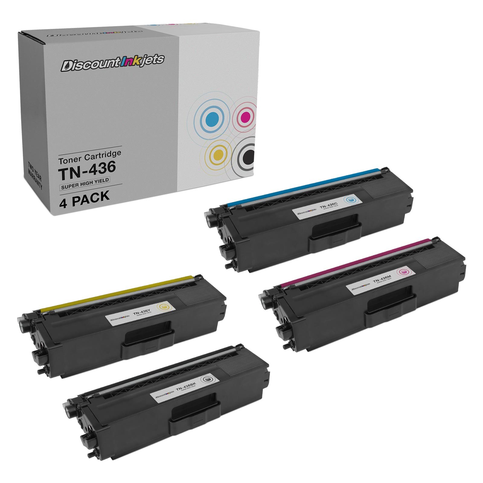 Toner Cartridges for Brother TN436 TN433 TN431 Super HY B, C, M, Y 4pk