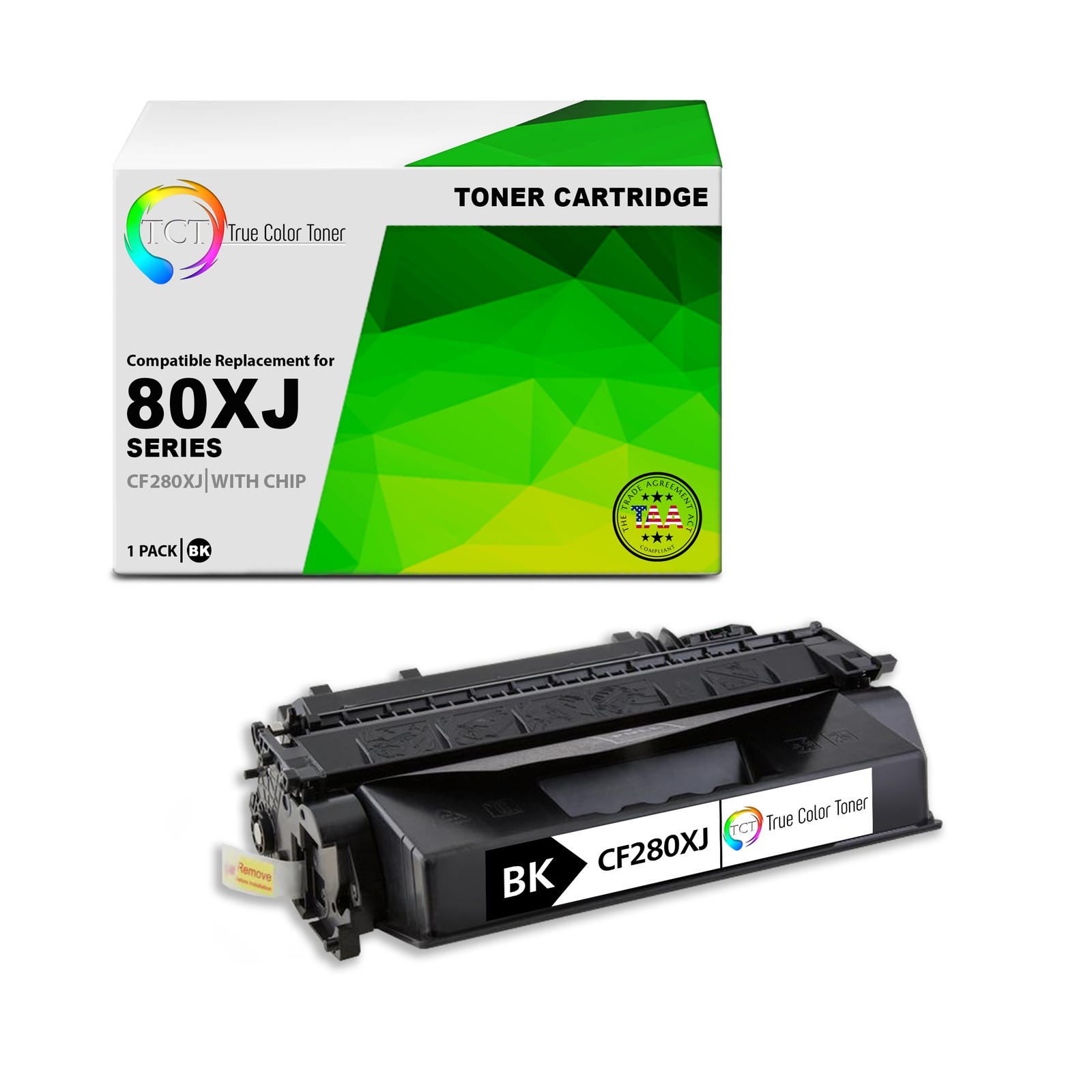 TCT CF280XJ TAA Compliant Toner Cartridge Replacement for HP CF280XJ - 80XJ