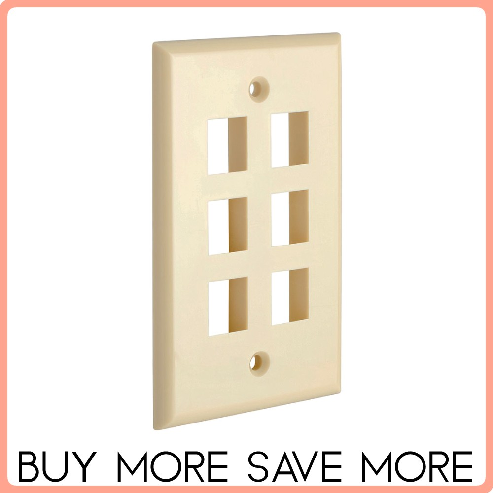 Keystone Wall Plate Standard Size Snap-In Keystone Jack Face Plate Ivory LOT
