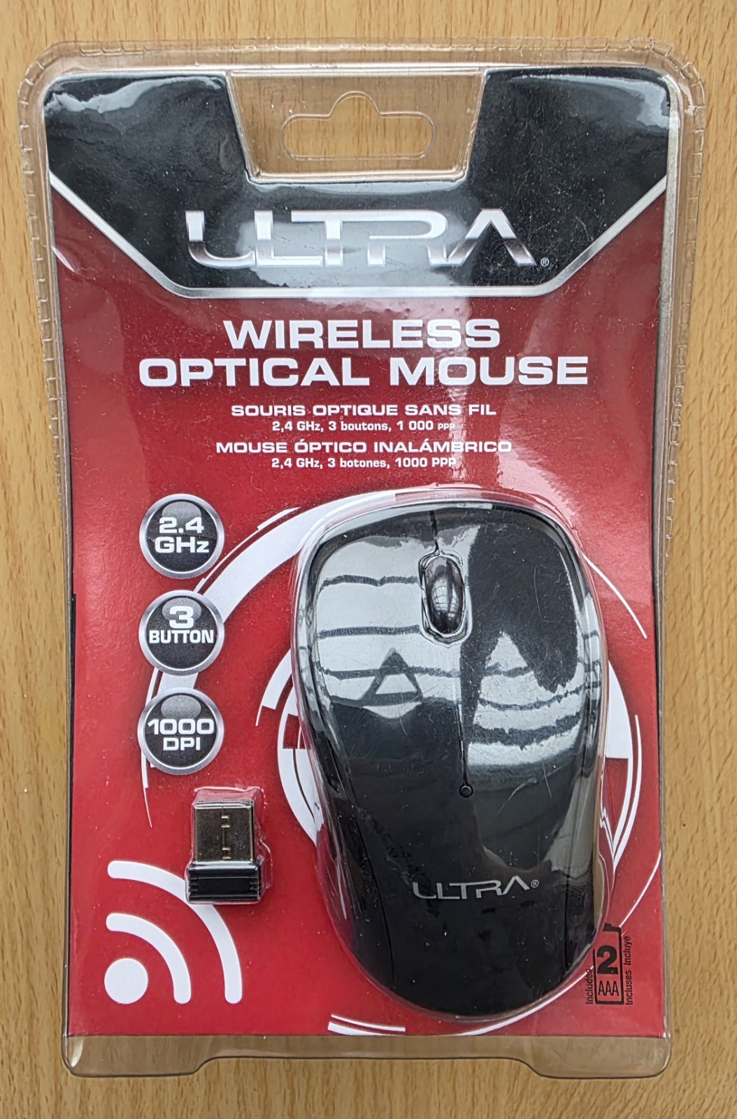 NEW Ultra Wireless Optical Mouse 2.4GHz 3Button 1000 DPI Cordless Mini Black