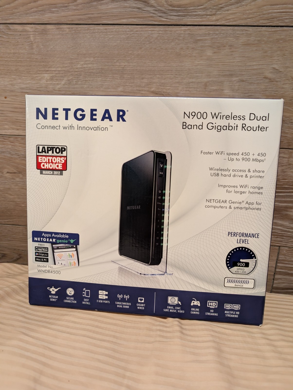 Netgear N900 450 Mbps 4-Port Wireless Dual Band Gigabit Router (WNDR4500)