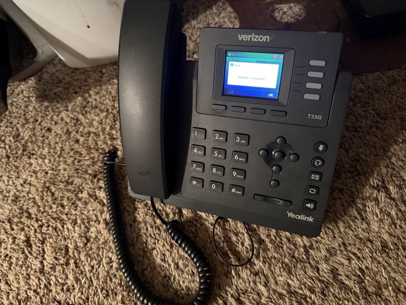 Yealink T33GB Verizon Business Desk Phone, 2 VoIP lines, 2.4-Inch Color Display