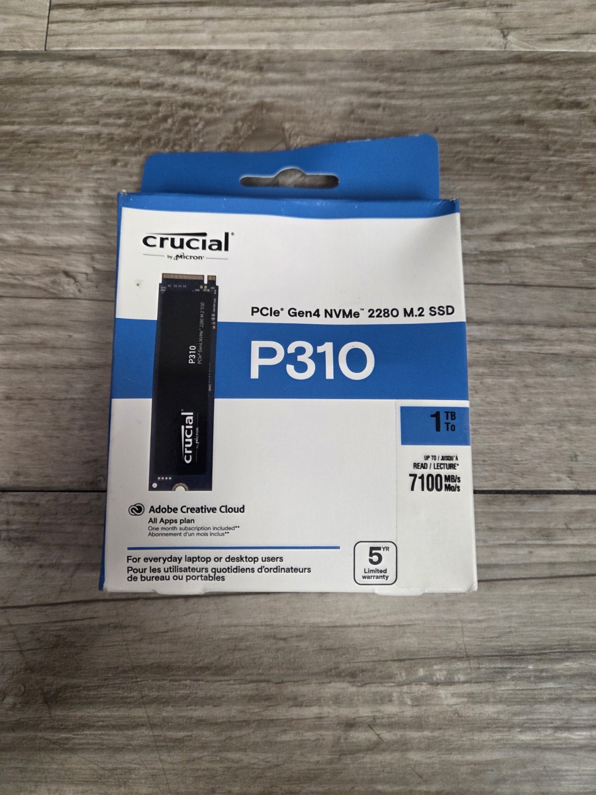 Crucial P310 1TB SSD PCIe Gen4 NVMe M.2 2280 7100MB/s (CT1000P310SSD80) New