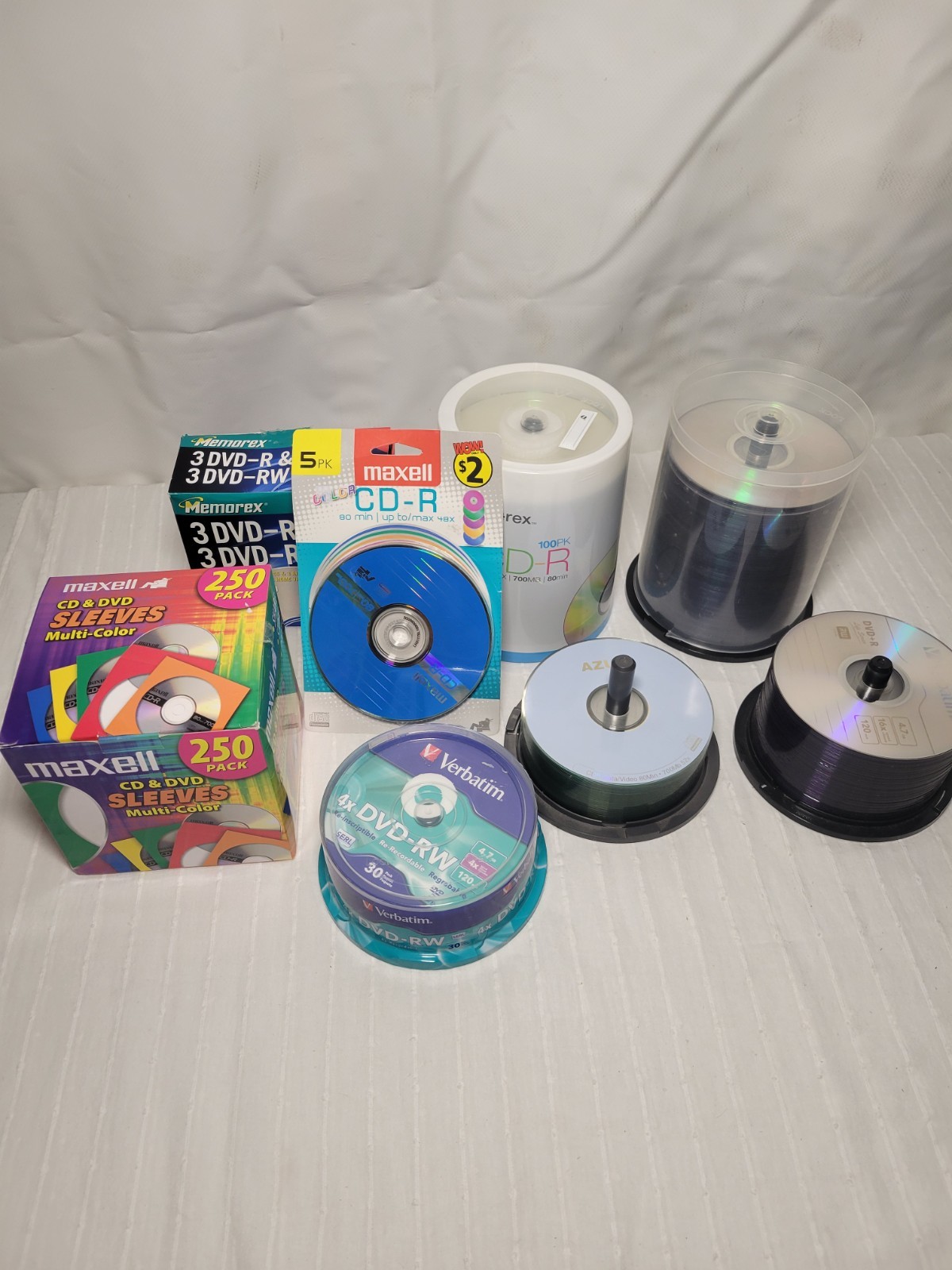 Blank DVD And CD-R Lot Verbatim Memorex Azul