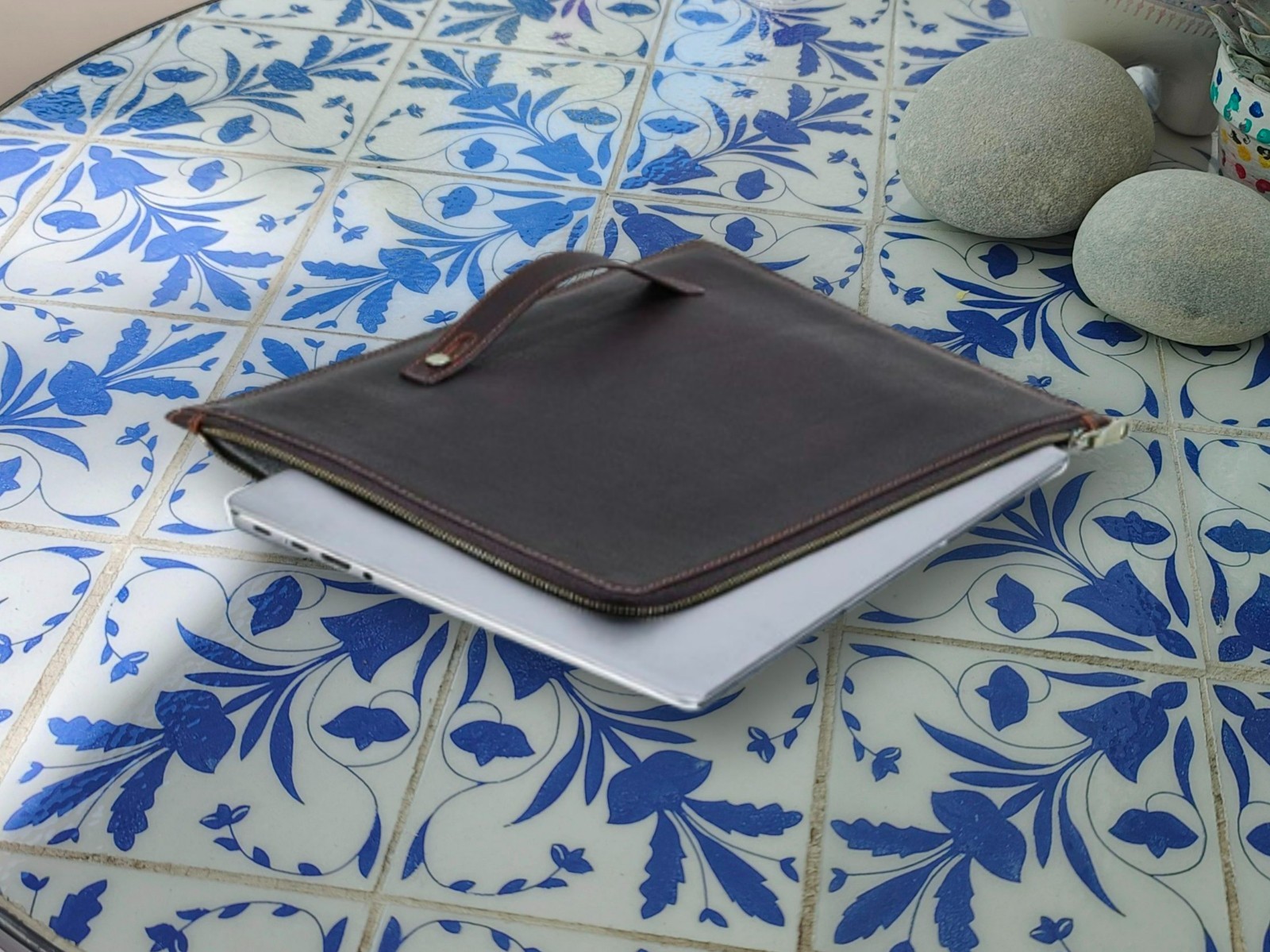 Custom Cowhide Leather 12.9" iPad Pro 13" Samsung Tablet Case Cover sleeve