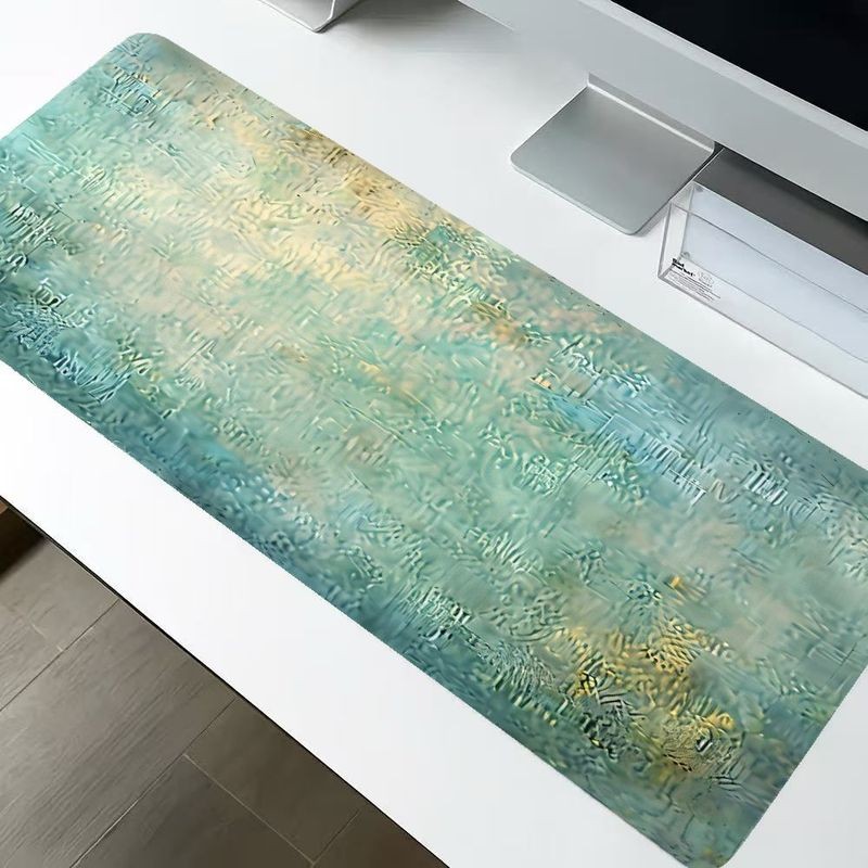 2D Flat Modern Ocean Green Abstract Art Mouse Pad, Suitable for Home and Offic