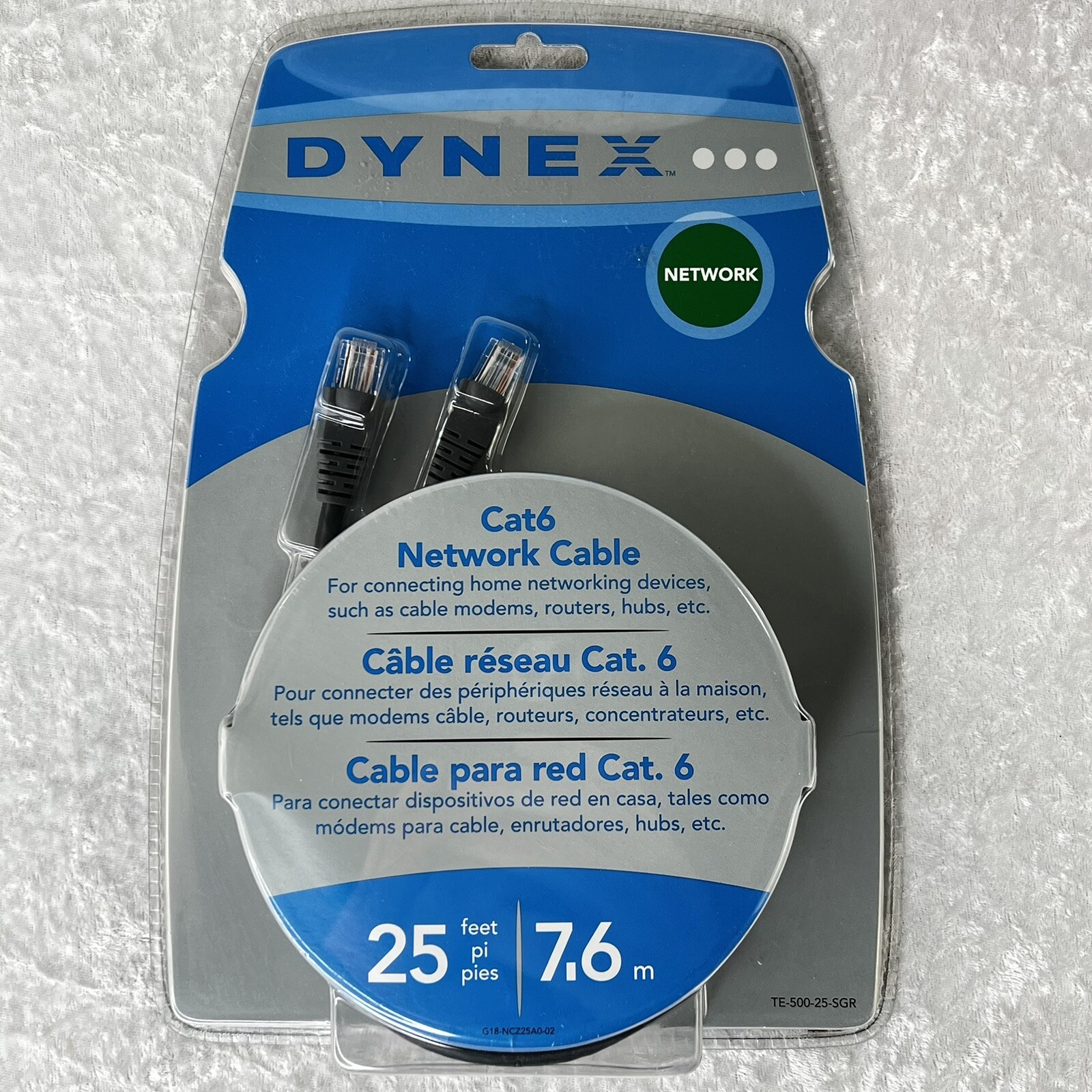 Dynex Cat6 Premium Network Cable 25 ft/7.6 m - New