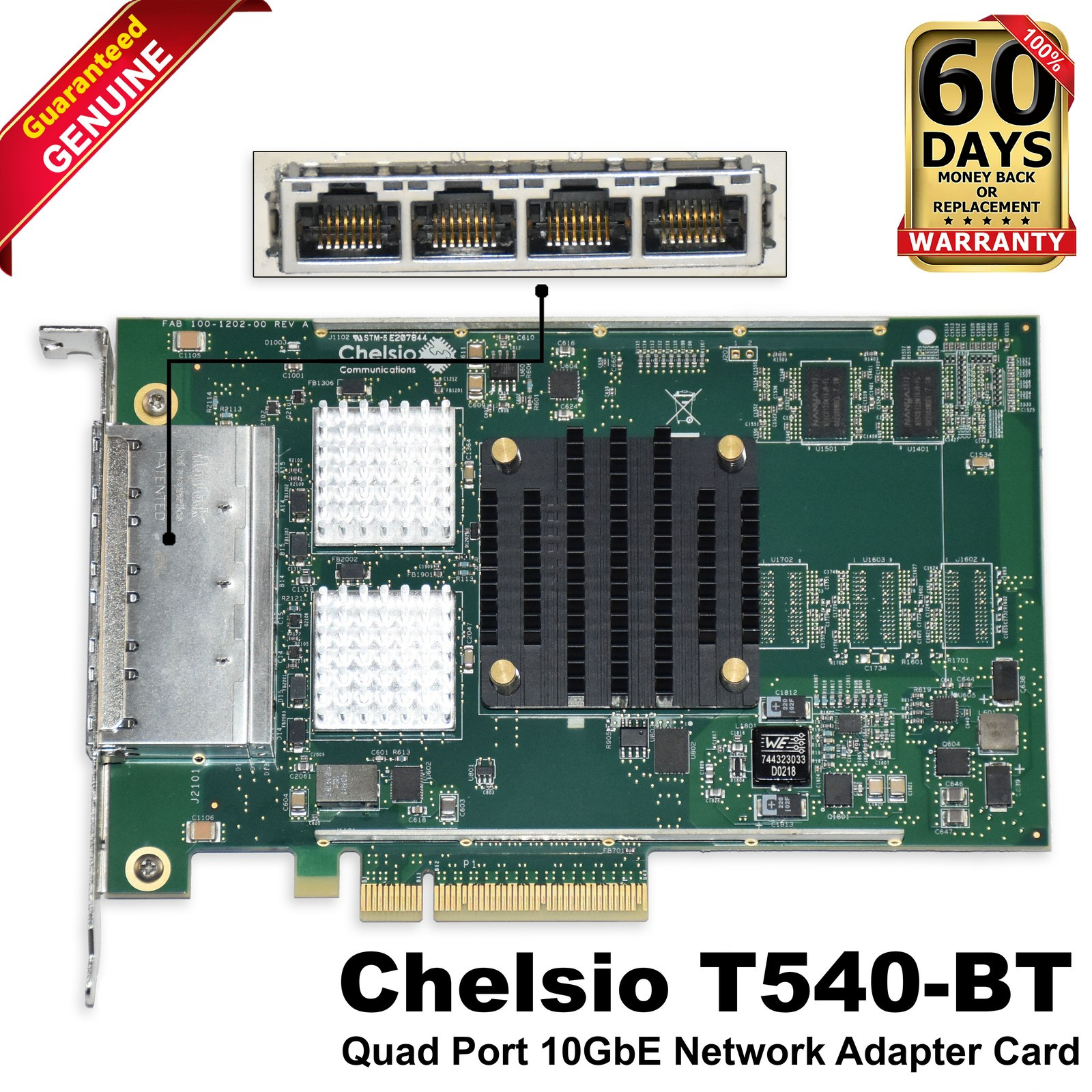 Dell Chelsio T540-BT Quad-Port 10GbE RJ45 PCIe Network Adapter 2RGPF