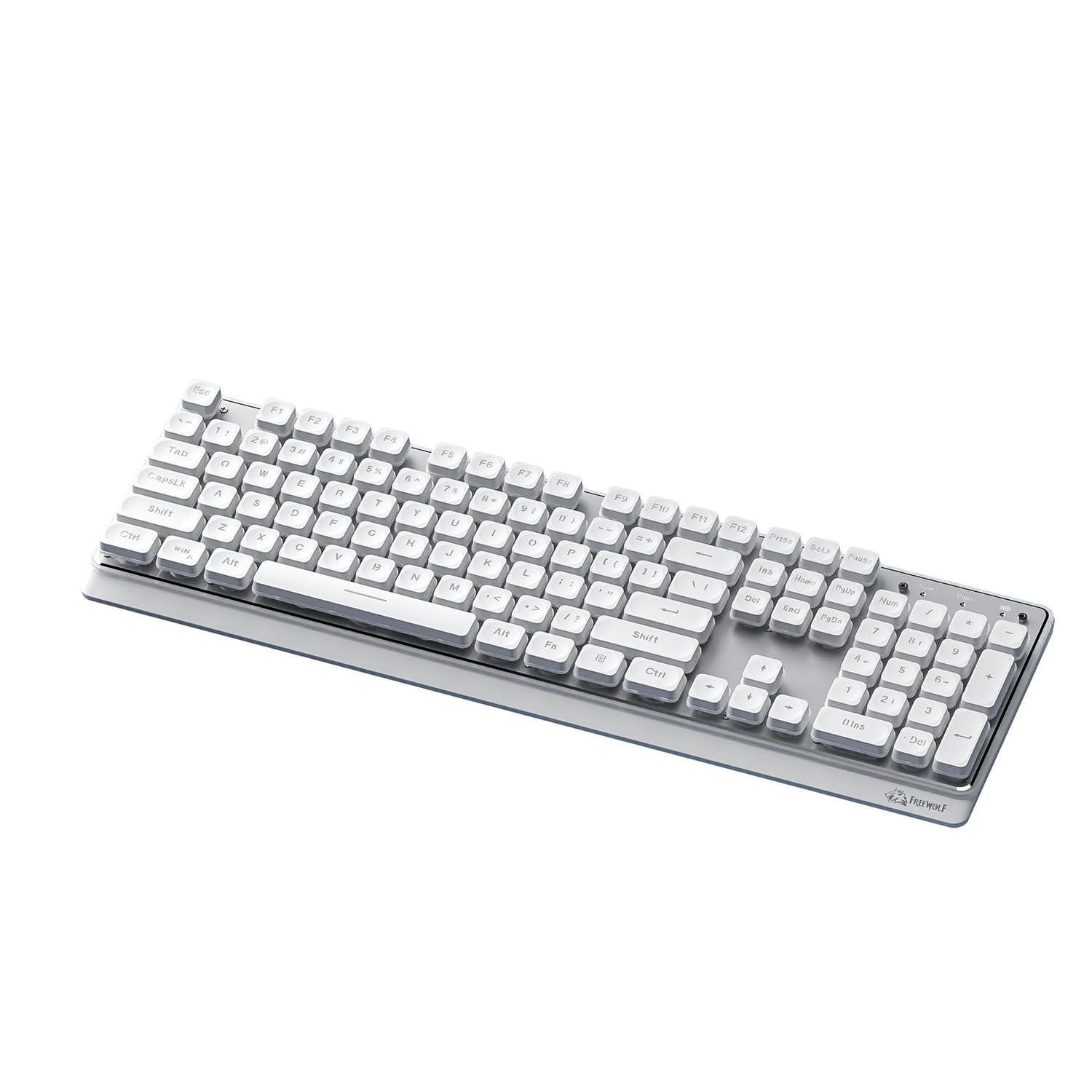 M104 Full Size Wireless Gaming Keyboard TriMode Membrane RGB White PC Mac